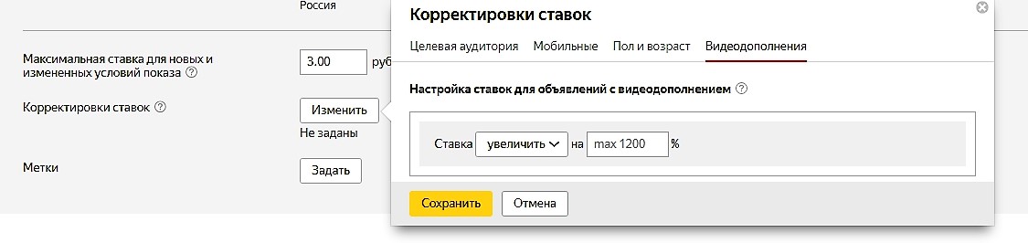 Скриншот: Как запустить видеокомпанию в Яндекс Директ